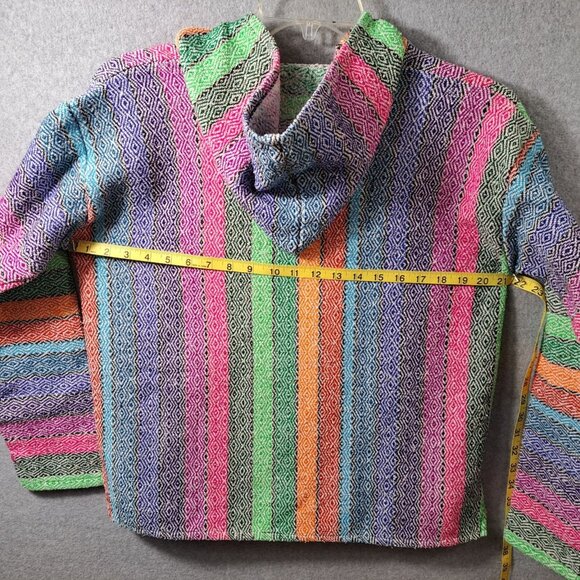 Molina Hoodie Mens M 38/40 Pullover Mexi Baja Beach Blanket Striped Multi Unisex - Picture 4 of 16